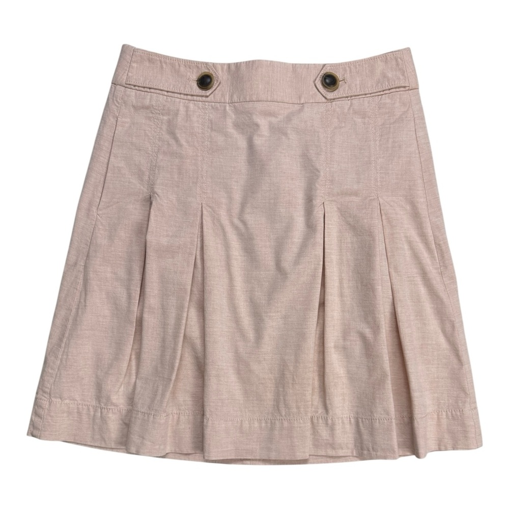 J.Crew Blush Pink Chambray Wendy Pleated A-Line Skirt Size 0